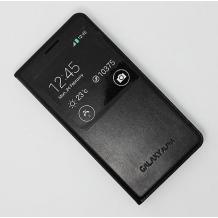 Кожен калъф Flip Cover S-View за Samsung Galaxy Alpha G850 - черен