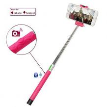 Мини селфи стик / Mini Selfie Stick Handheld Monopod - розов