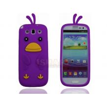 Силиконов гръб / калъф / ТPU 3D за Samsung Galaxy S3 i9300 / Samsung SIII i9300 - Angry Bird / лилав