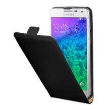 Кожен калъф Flip тефтер Flexi за Samsung Galaxy Alpha G850 - черен