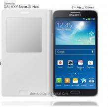 Кожен калъф Flip Cover S-View за Samsung Galaxy Note 3 Neo N7505 - бял