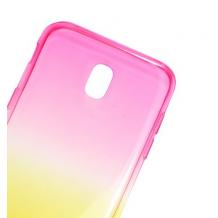 Силиконов калъф / гръб / TPU за Samsung Galaxy J7 2017 J730 - розово и жълто / преливащ