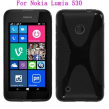Силиконов калъф / гръб / TPU X Line за Nokia Lumia 530 - черен