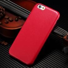 Ултра тънък силиконов калъф / гръб / TPU за Apple iPhone 6 Plus / iPhone 6S Plus - червен / имитиращ кожа