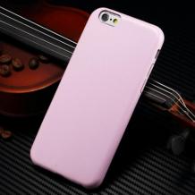 Ултра тънък силиконов калъф / гръб / TPU за Apple iPhone 6 Plus / iPhone 6S Plus - розов / имитиращ кожа