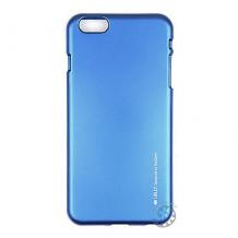 Луксозен силиконов калъф / гръб / TPU MERCURY i-Jelly Case Metallic Finish за Apple iPhone 6 / iPhone 6S - син