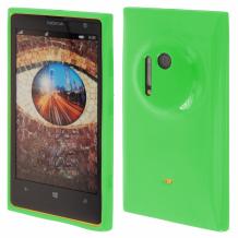 Силиконов калъф / гръб / ТПУ за Nokia Lumia 1020 - зелен / гланц