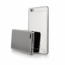 Луксозен силиконов калъф / гръб / TPU за Sony Xperia M5 - сребрист / огледален