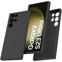 Силиконов калъф / гръб / кейс TPU Silicone Soft Cover case за Samsung Galaxy S23 Ultra 5G - черен със защита за камерата