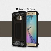 Силиконов гръб TPU Spigen Hybrid с твърда част за Samsung Galaxy S6 Edge G925 - черен
