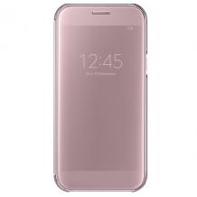 Луксозен калъф Clear View Cover с твърд гръб за Samsung Galaxy J3 / Galaxy J3 2016 J320 - розов