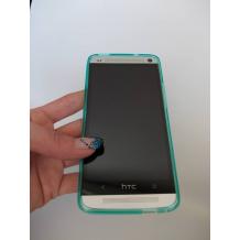 Силиконов гръб / калъф / TPU за HTC One M7 - прозрачен / зелен гланц