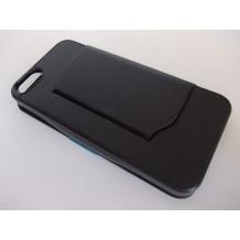 Луксозен кожен калъф Flip тефтер със стойка за Apple iPhone 5 / iPhone 5S - черен / с магнит