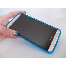 Силиконов гръб / калъф / TPU за HTC One M7 - прозрачен / син гланц