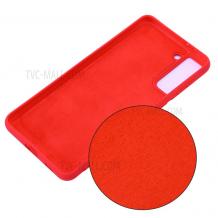 Луксозен силиконов калъф / гръб / Nano TPU за Samsung Galaxy S21 - червен