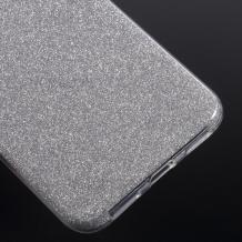 Луксозен силиконов калъф / гръб / TPU за Huawei P10 Lite - сребрист / брокат