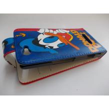 Кожен калъф Flip тефтер за Sony Xperia M - Donald Duck / син