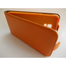 Кожен калъф Flip тефтер със силиконов гръб за Samsung Galaxy S5 G900 - оранжев