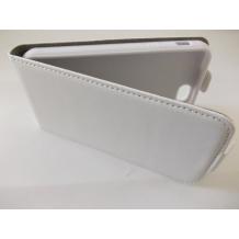 Кожен калъф Flip тефтер със силиконов гръб за Apple iPhone 5 / iPhone 5S - бял