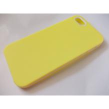 Силиконов калъф / гръб / TPU за Apple iPhone 5 / 5S - жълт с бял кант