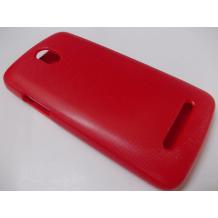 Ултра тънък кожен калъф Flip тефтер за HTC Desire 500 - червен