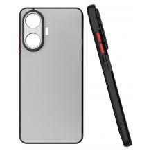 Луксозен твърд калъф / гръб Shockproof за Realme C65 - прозрачен / черен кант