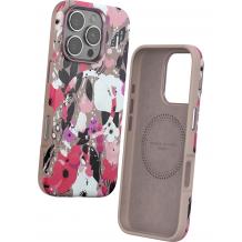 Луксозен гръб / кейс / Flower Series Case с безжично зареждане MagSafe за Apple iPhone 16 (6.1) - пепел от рози / цветя