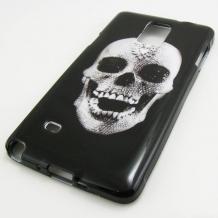 Силиконов гръб / калъф / TPU за Samsung Galaxy Note 4 N910 / Samsung Note 4 - Skull / черен