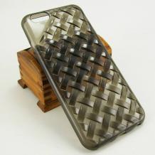 Силиконов калъф / гръб / TPU 3D за Apple iPhone 6 4.7'' - черен / плетеница