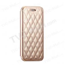 Метален бъмпер / Bumper / с кожен калъф от две части / Leather Xuenair Case за Apple iPhone 6 / 6S - златен