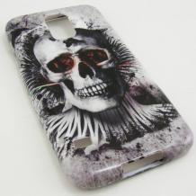 Силиконов калъф / гръб / TPU за Samsung Galaxy S5 G900 - Skull / сив