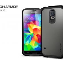 Tвърд гръб / капак / SGP Spigen SLIM ARMOR за Samsung Galaxy S5 G900 - сив