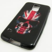 Силиконов калъф / гръб / TPU за Samsung Galaxy S5 G900 - Skull / British Flag