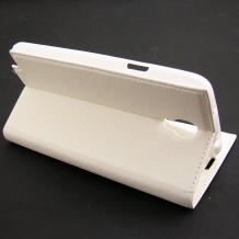 Кожен калъф Flip тефтер S-view / Mopal със стойка за Samsung Galaxy Note 3 Neo N7505 - Flexi / бял