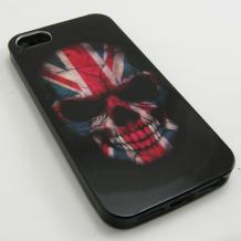 Силиконов калъф / гръб / TPU за за Apple iPhone 5 / iPhone 5S - Skull / British Flag