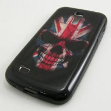 Силиконов калъф / гръб / TPU за Samsung Galaxy S4 Mini I9190 / I9192 / I9195 - Skull / British Flag