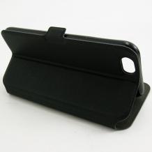 Кожен калъф Flip тефтер Flexi със стойка за Apple iPhone 6 4.7'' - черен