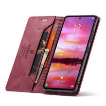 Луксозен кожен калъф Flip тефтер Autspace със стойка за Huawei Pura 70 Ultra - червен