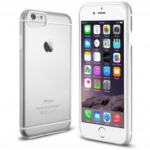 Твърд гръб / капак / за Apple iPhone 6 4.7'' - прозрачен с бял кант