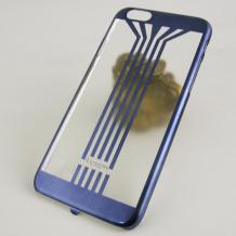 Заден предпазен твърд гръб / капак / Spigen за Apple iPhone 6 4.7" - прозрачен / син