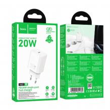 Универсално зарядно устройство / адаптер / HOCO N60 220V 20W / Type-C - бяло