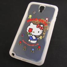 Силиконов калъф / гръб / TPU за Samsung Galaxy Note 3 Neo N7505 - прозрачен / Hello Kitty