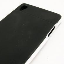 Силиконов гръб SPIGEN SGP Neo Hybrid за Sony Xperia Z3 - черен с бял кант