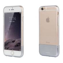 Луксозен силиконов калъф / гръб / TPU NUOKU Clear Series за Apple iPhone 6 4.7'' - прозрачен / сребрист кант