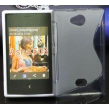 Силиконов калъф / гръб / TPU S-Line за Nokia Asha 503 - прозрачен