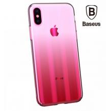 Луксозен твърд гръб Baseus Aurora Ultra-thin Electroplating Case за Apple iPhone XS Max - розов