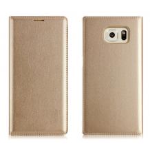 Кожен калъф Flip Cover тефтер за Samsung Galaxy S6 G920 - златист