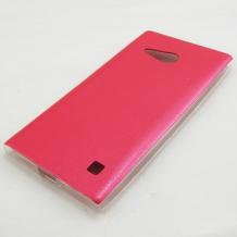 Ултра тънък силиконов калъф / гръб / TPU Ultra Thin за Nokia Lumia 730 / Lumia 735 - червен с кожен гръб