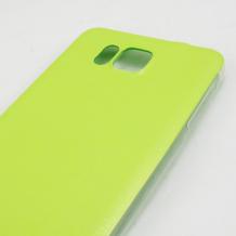 Ултра тънък силиконов калъф / гръб / TPU Ultra Thin за Samsung Galaxy Alpha G850 - зелен с кожен гръб