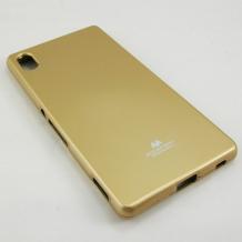 Луксозен силиконов калъф / гръб / TPU Mercury GOOSPERY Jelly Case за Sony Xperia Z4 - златен